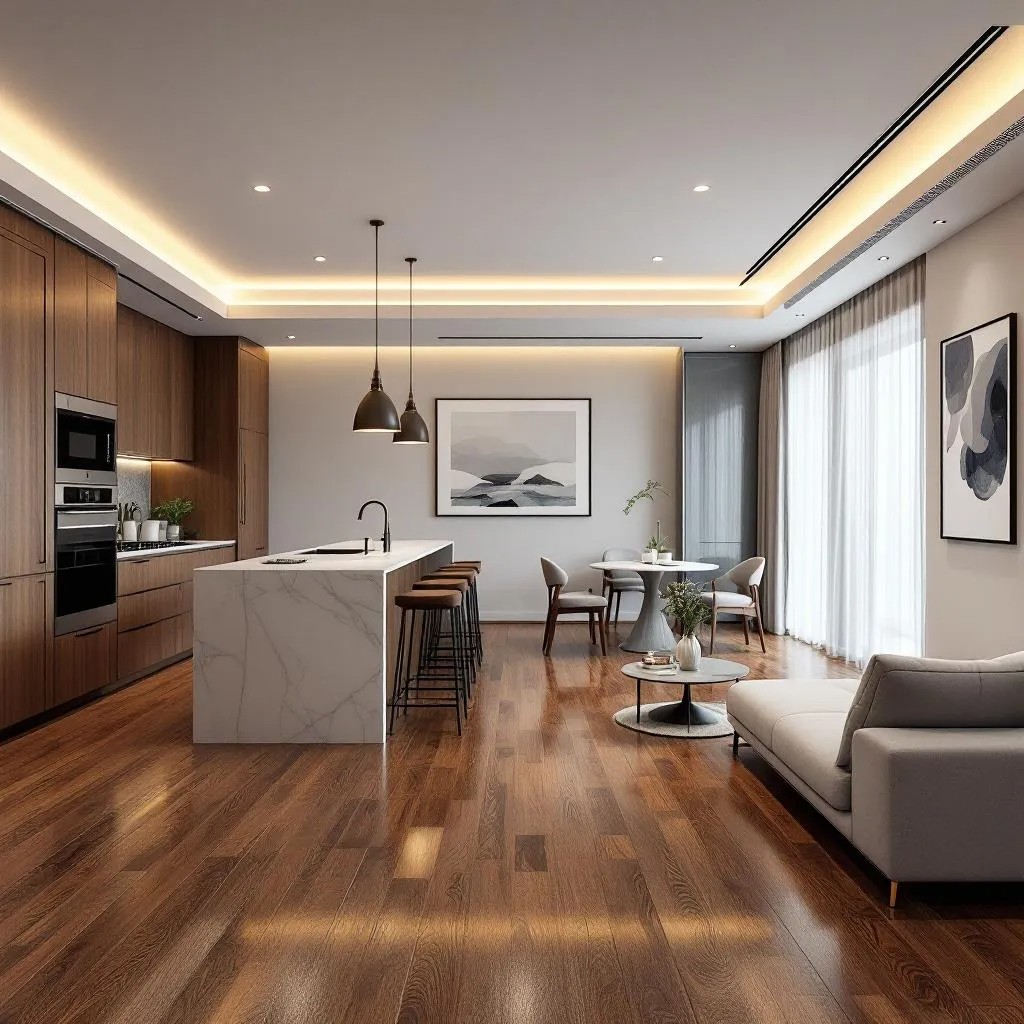 Professionally cleaned kitchen and dining space